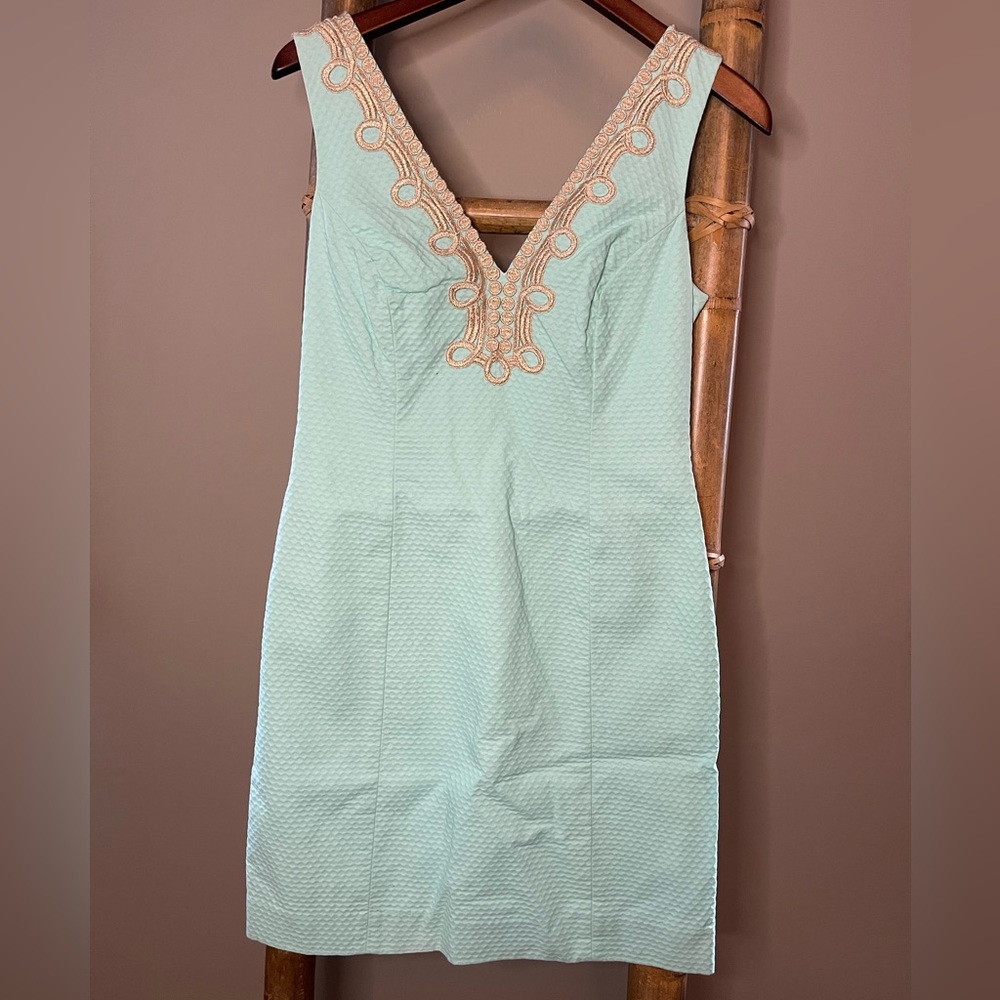 Lilly Pulitzer Light Blue Dress  with gold lace